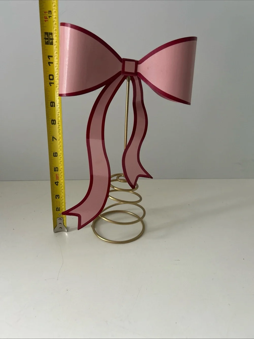Pink Ribbon Bow Tree Topper Christmas & Valentines Day